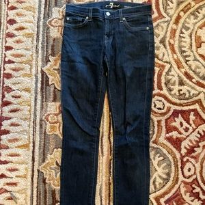 EUC 7 For all Mankind Roxanne dark wash skinny jeans original length sz. 26